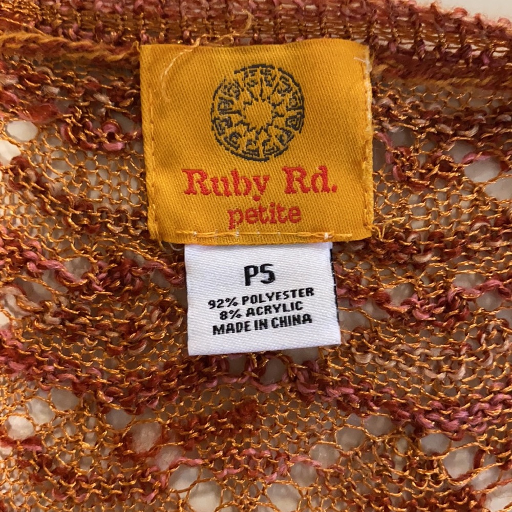 Ruby Rd. Rust And Gold Petite Sweater Size Small - image 3